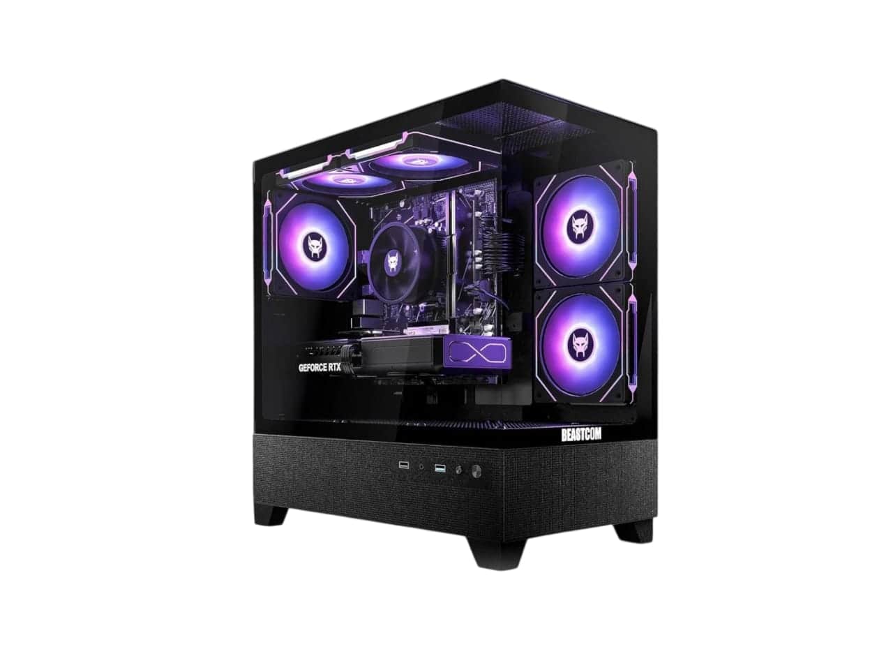 BEASTCOM Gaming PC – Intel i9, RTX 5060, 32GB RAM, 1TB SSD, RGB desktop setup